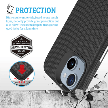 iPhone 15 Rugged Shockproof Case Cover - Best Quality, Flexible & Strong, Lightweight, Heavy-Duty Protection, Durable, MagSafe Compatible - Silver